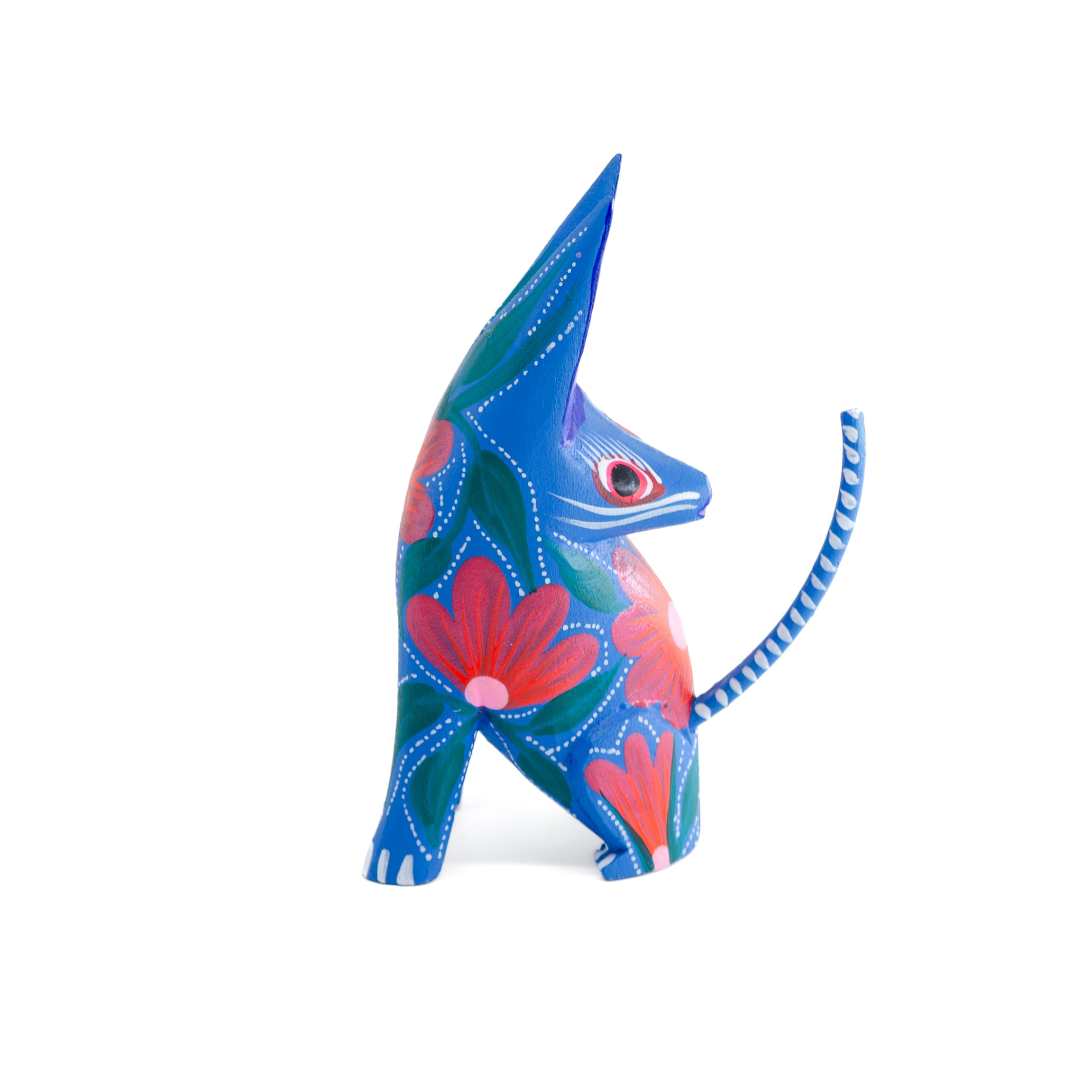 Large Coyote Head Turned Wooden Figurine