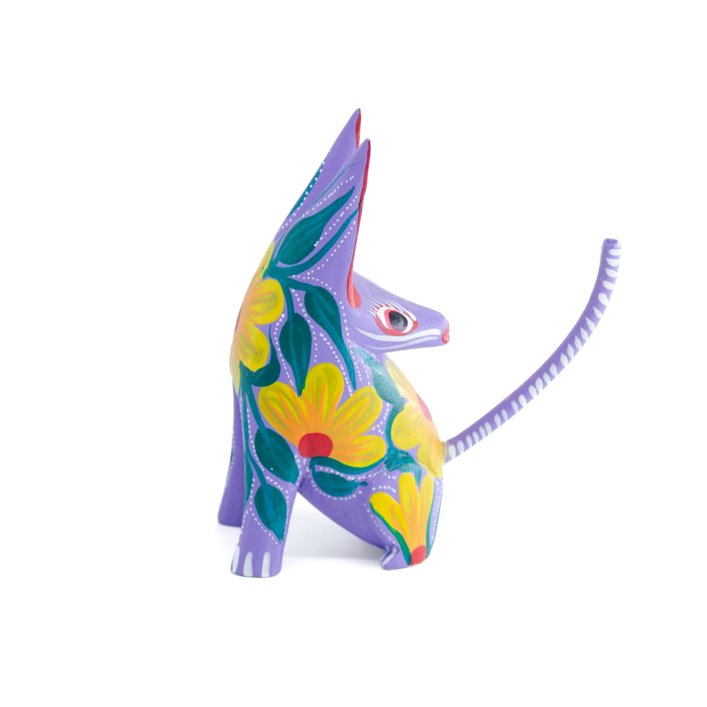 Large Coyote Head Turned Wooden Figurine