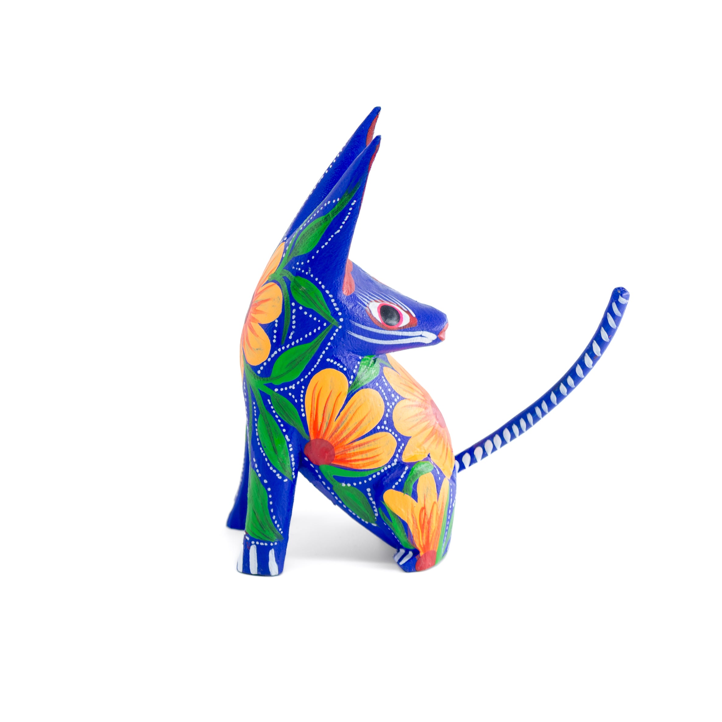 Large Coyote Head Turned Wooden Figurine