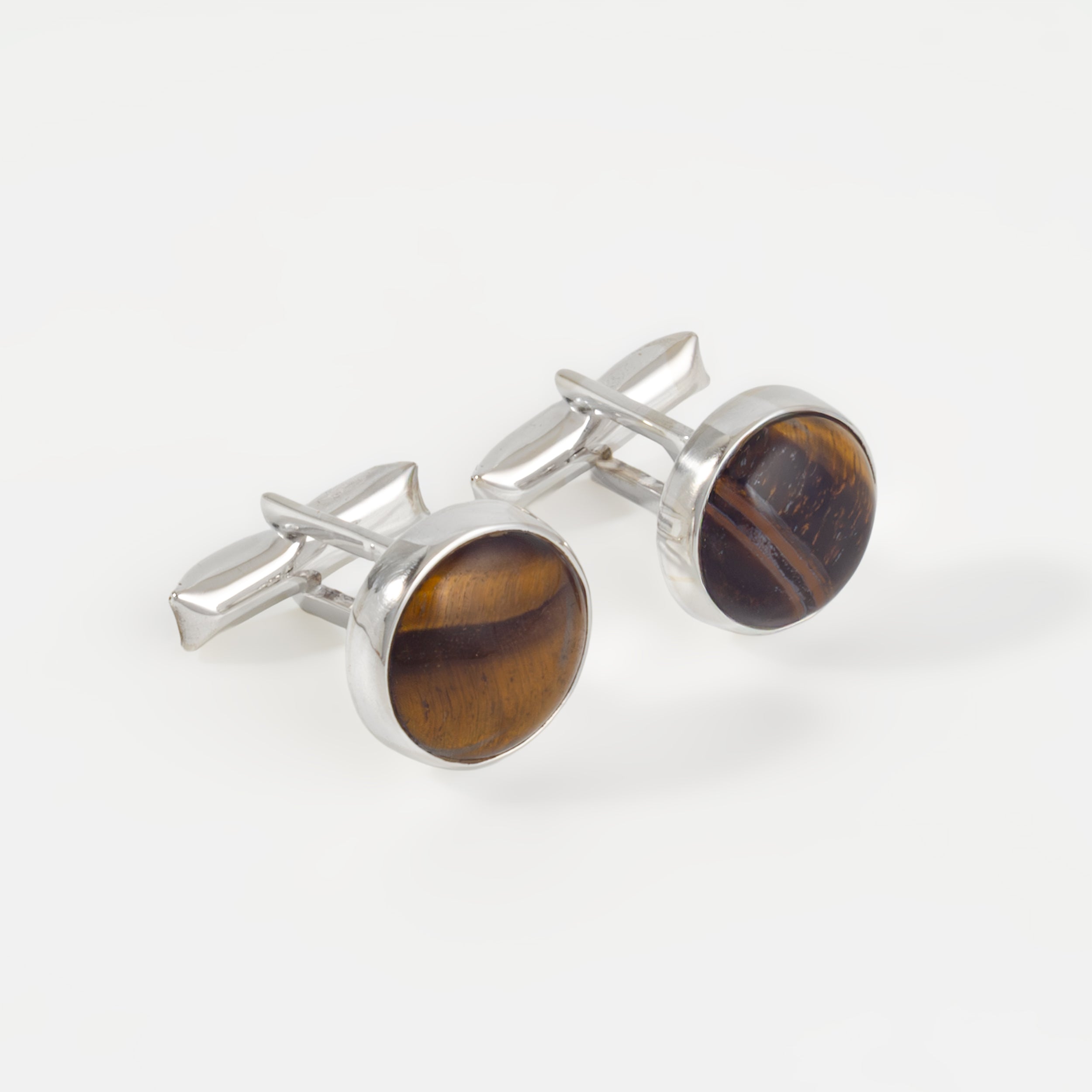 Sterling Silver Tigers Eye Cufflinks