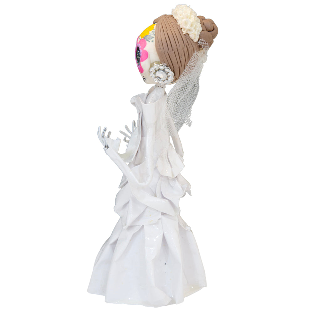 Papier-Mâché Sugar Skull Bride and Groom Sculpture