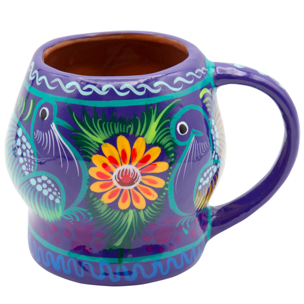 Sugar Skull Hand Painted Xalitla Clay Mug