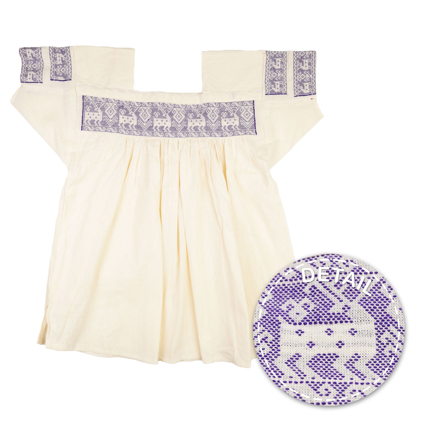 Puebla Embroidered Square-Neck Manta Blouse