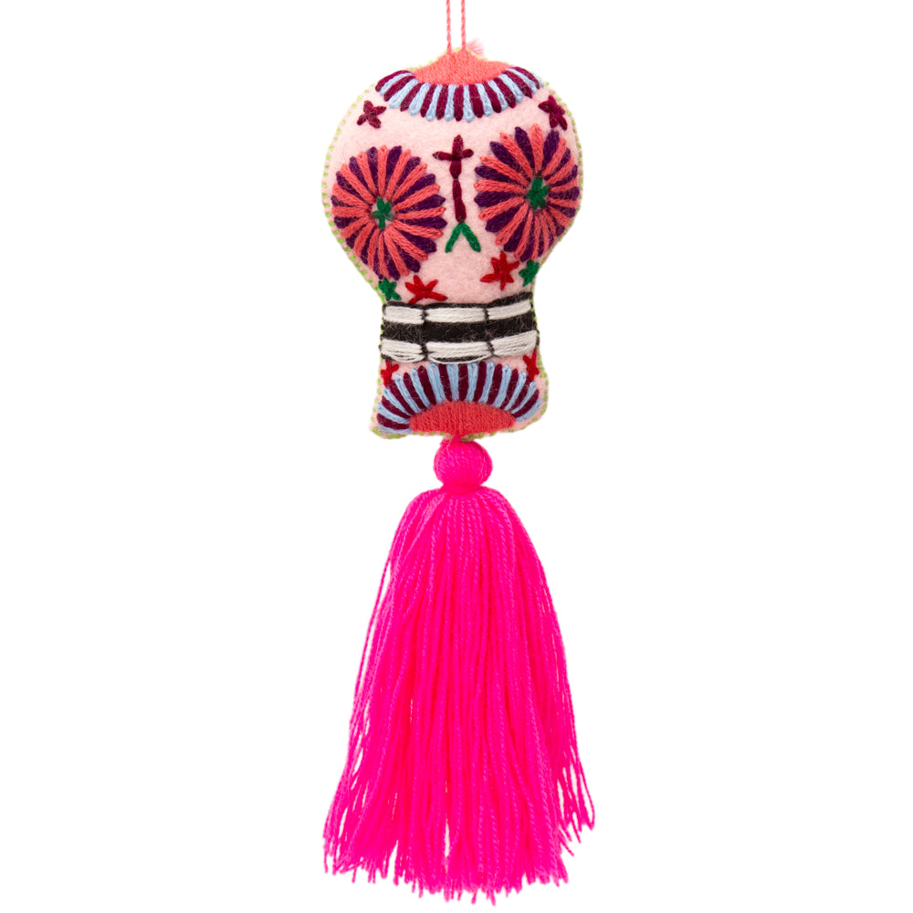 Sugar Skulls Pom Poms with Vibrant Tassel