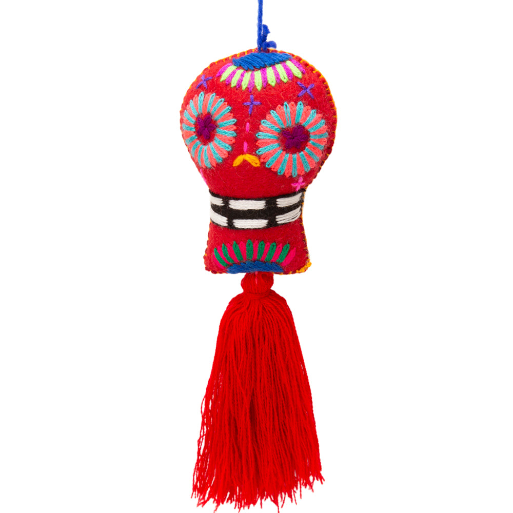 Sugar Skulls Pom Poms with Vibrant Tassel