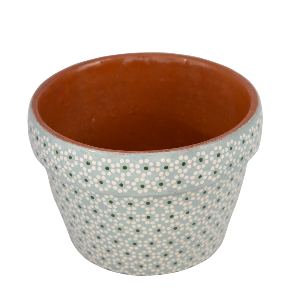 mexican clay plant pots Capula Hand-Painted 4" Clay Planter
