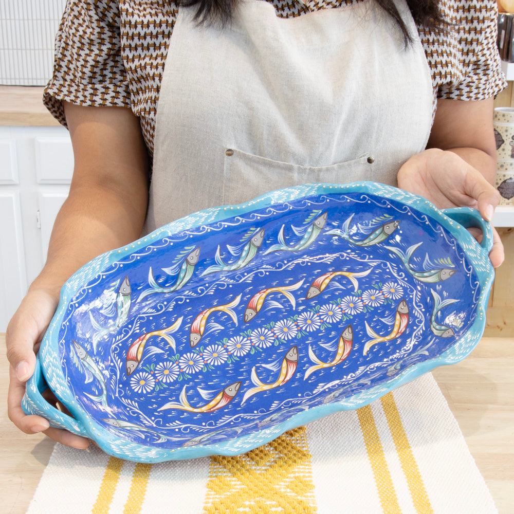 Peces de Capula Twisting Rim Rectangular Tray