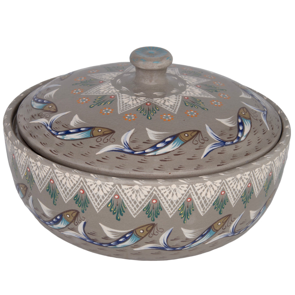 Peces de Capula Tortillero with Lid