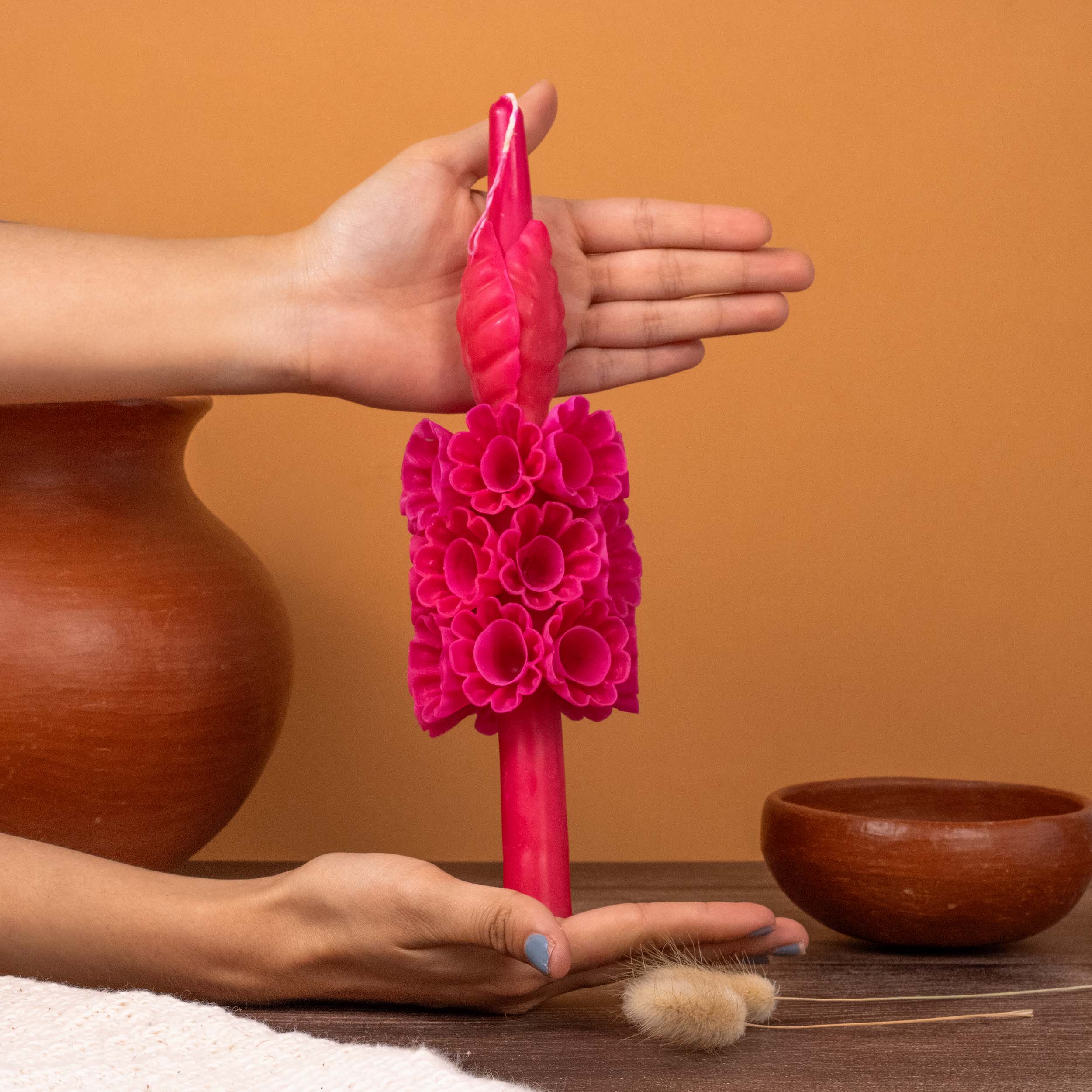 Flores de Teotitlán Tapered Candle