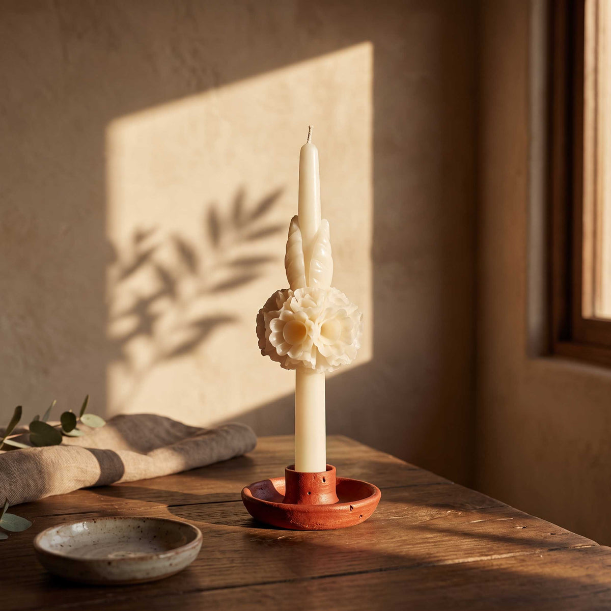 Flores de Teotitlán Tapered Candle with Sphere