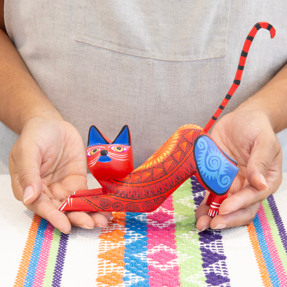 X-Large Cat Alebrije with Frets