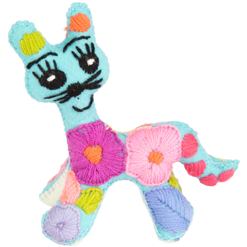 Cat Hand-Embroidered Stuffed Animal