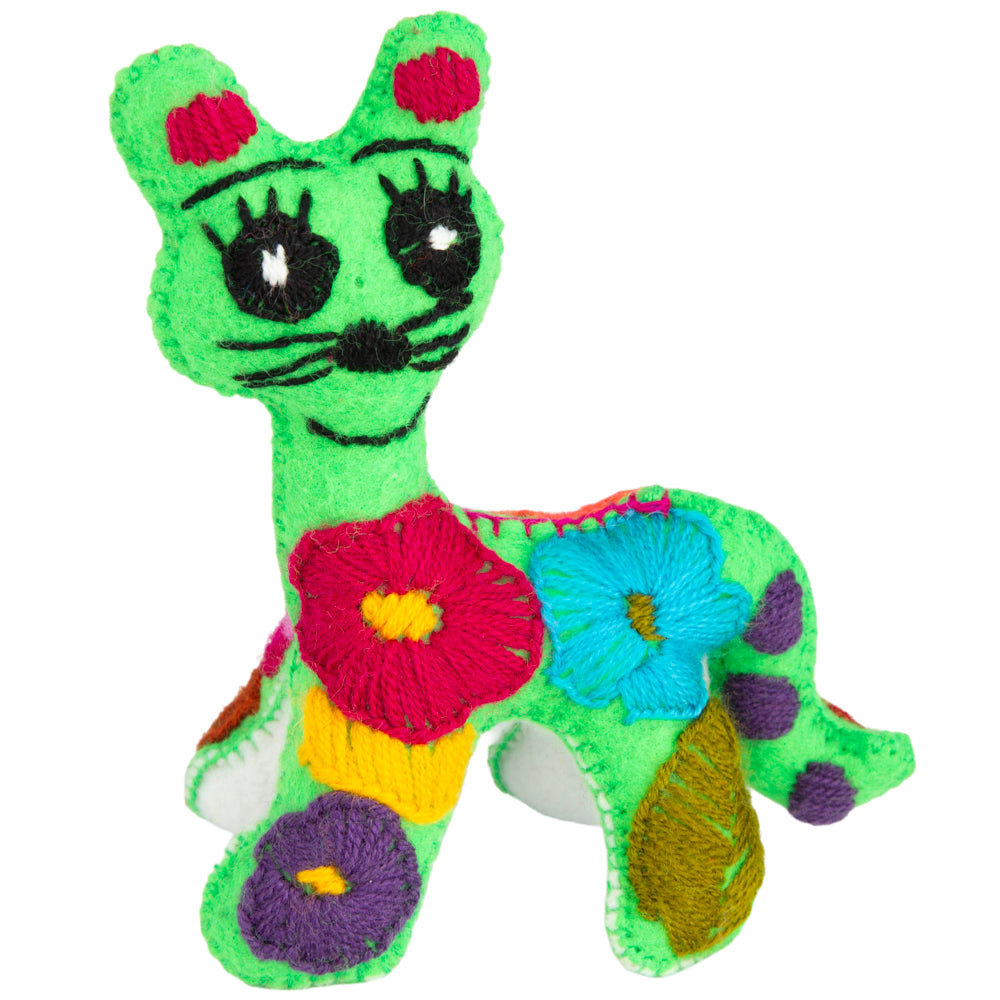 Cat Hand-Embroidered Stuffed Animal