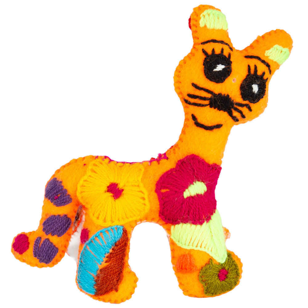 Cat Hand-Embroidered Stuffed Animal