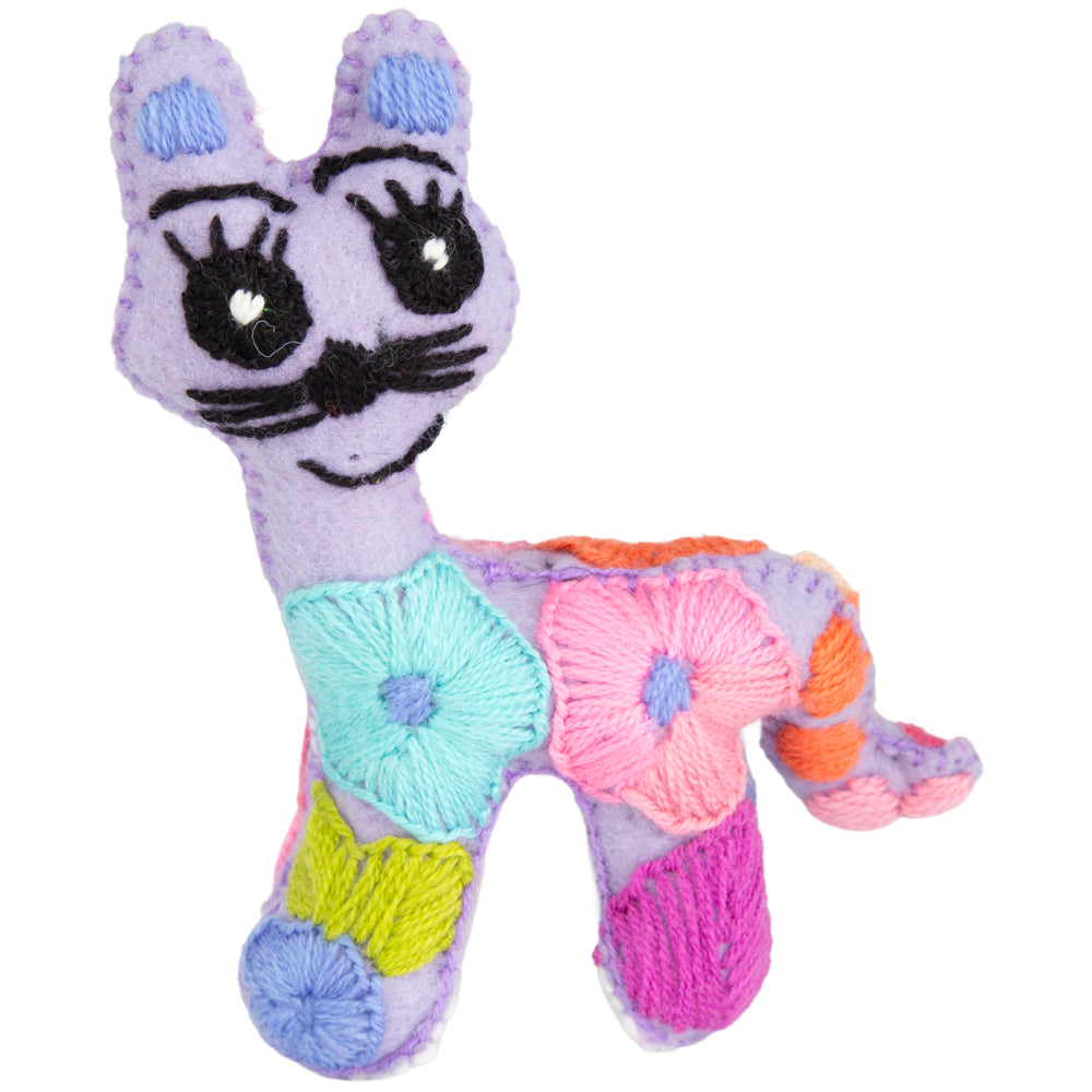 Cat Hand-Embroidered Stuffed Animal