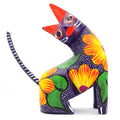 Large Hand Painted Neck Side Bend Cat Wooden Figurine