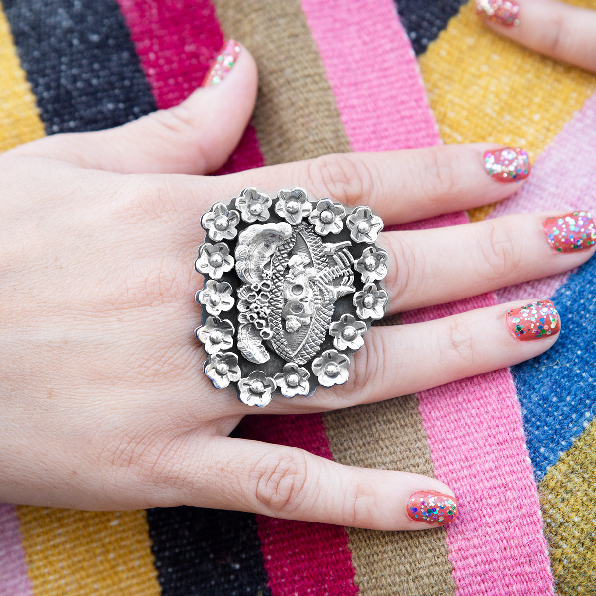 Sterling Silver Royal Calavera Catrina Ring | Lolo Mexican Mercadito