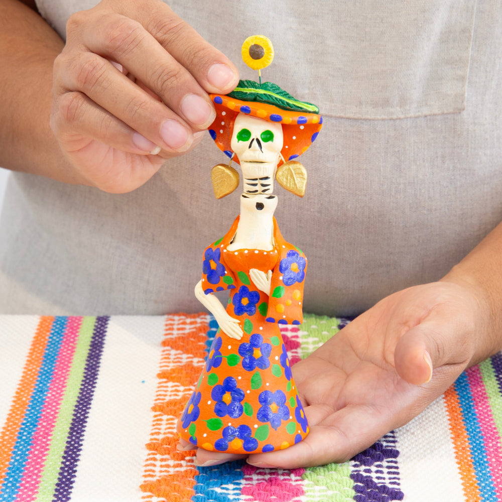 Metepec Catrina Clay Sculpture