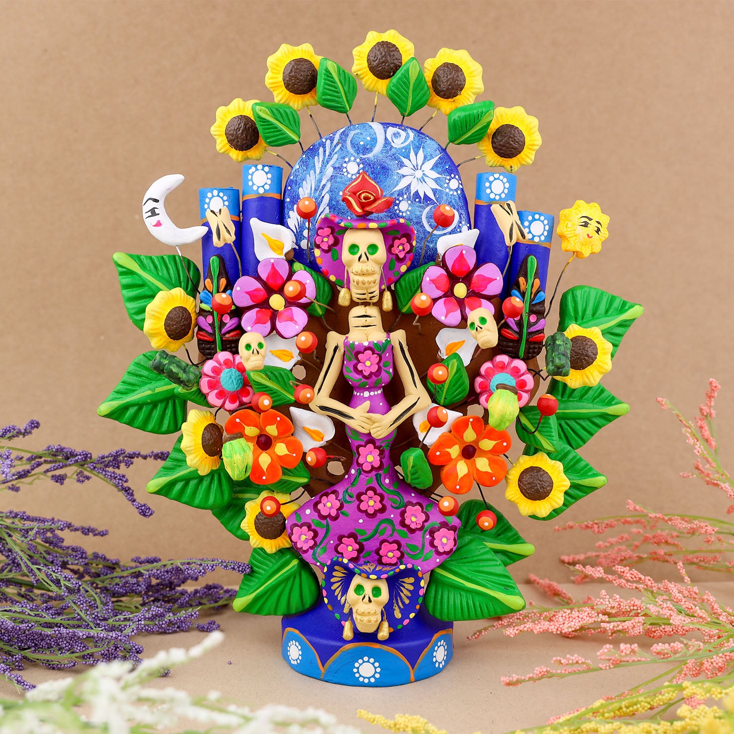 Day of the Dead Catrina Tree of Life 1ft Sculpture