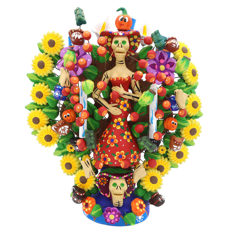 Day of the Dead Pumpkin Catrina Tree of Life Sculpture