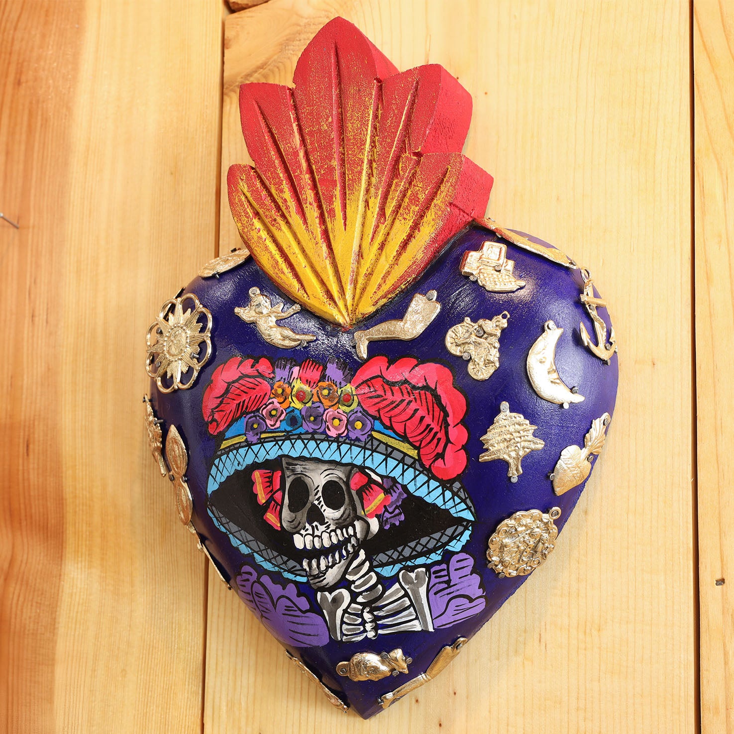 Large Catrina Milagro Heart with Milagritos