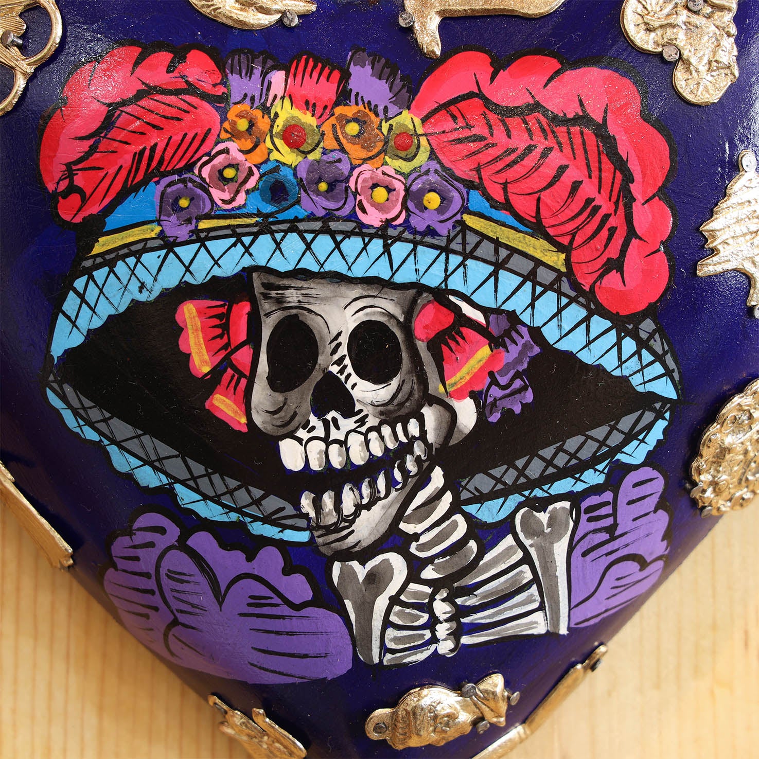 Large Catrina Milagro Heart with Milagritos