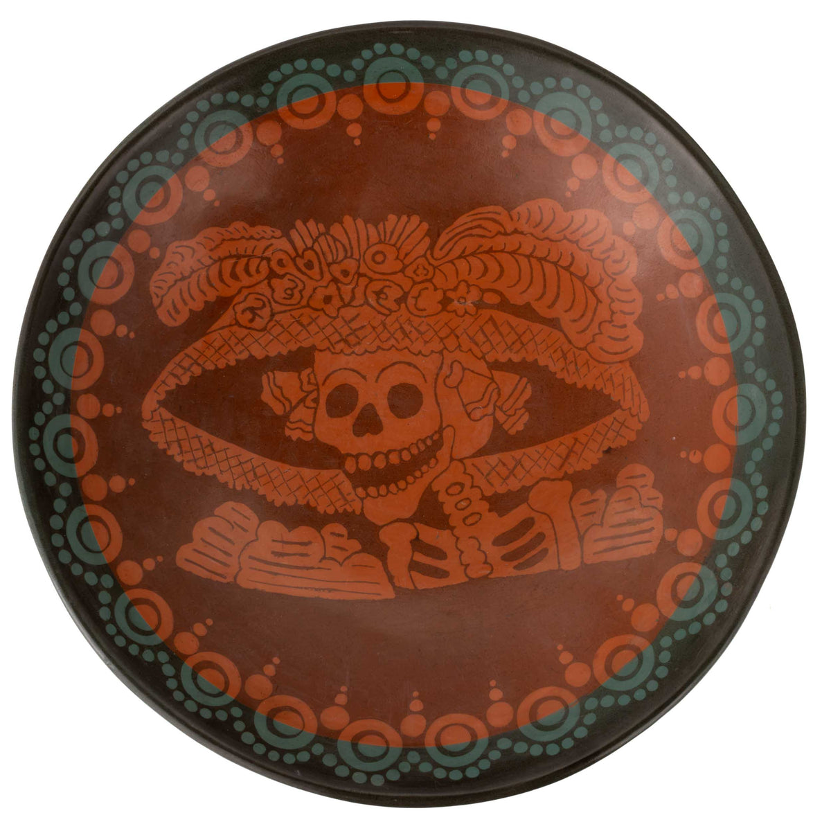 Zinapécuaro La Catrina Ceramic Bowl with Skull Feet