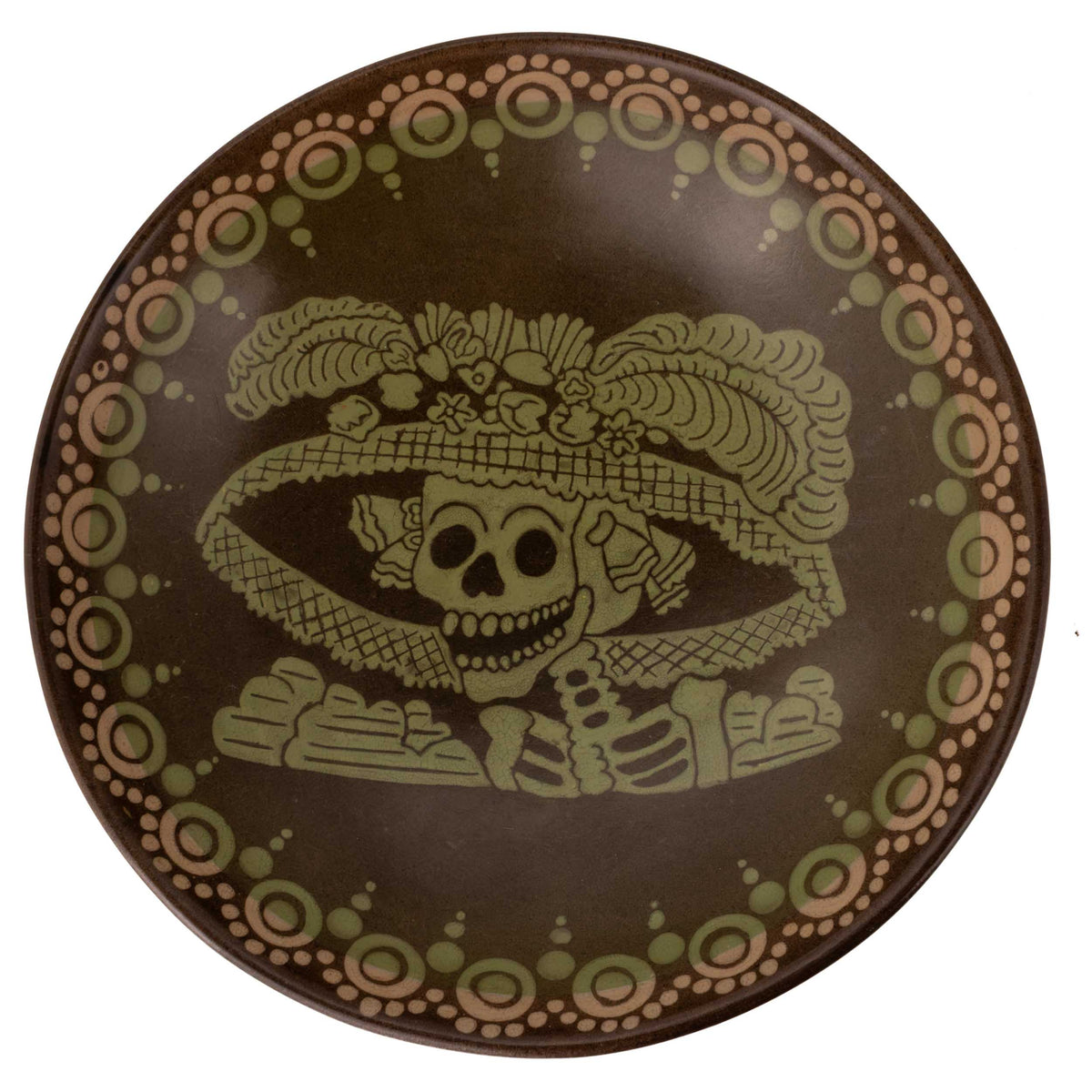 Zinapécuaro La Catrina Ceramic Bowl with Skull Feet