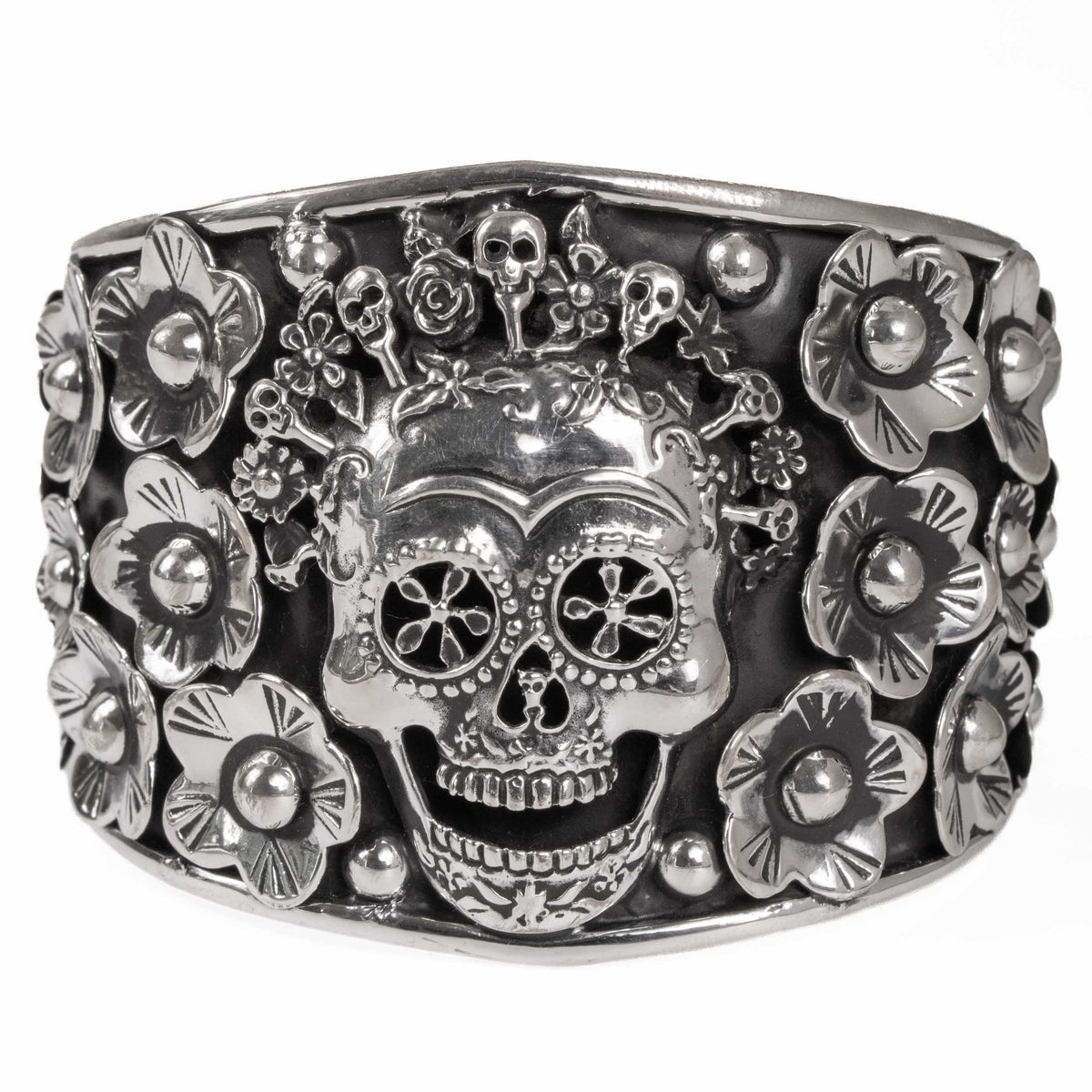 Sterling Silver Calavera Cuff Bracelet