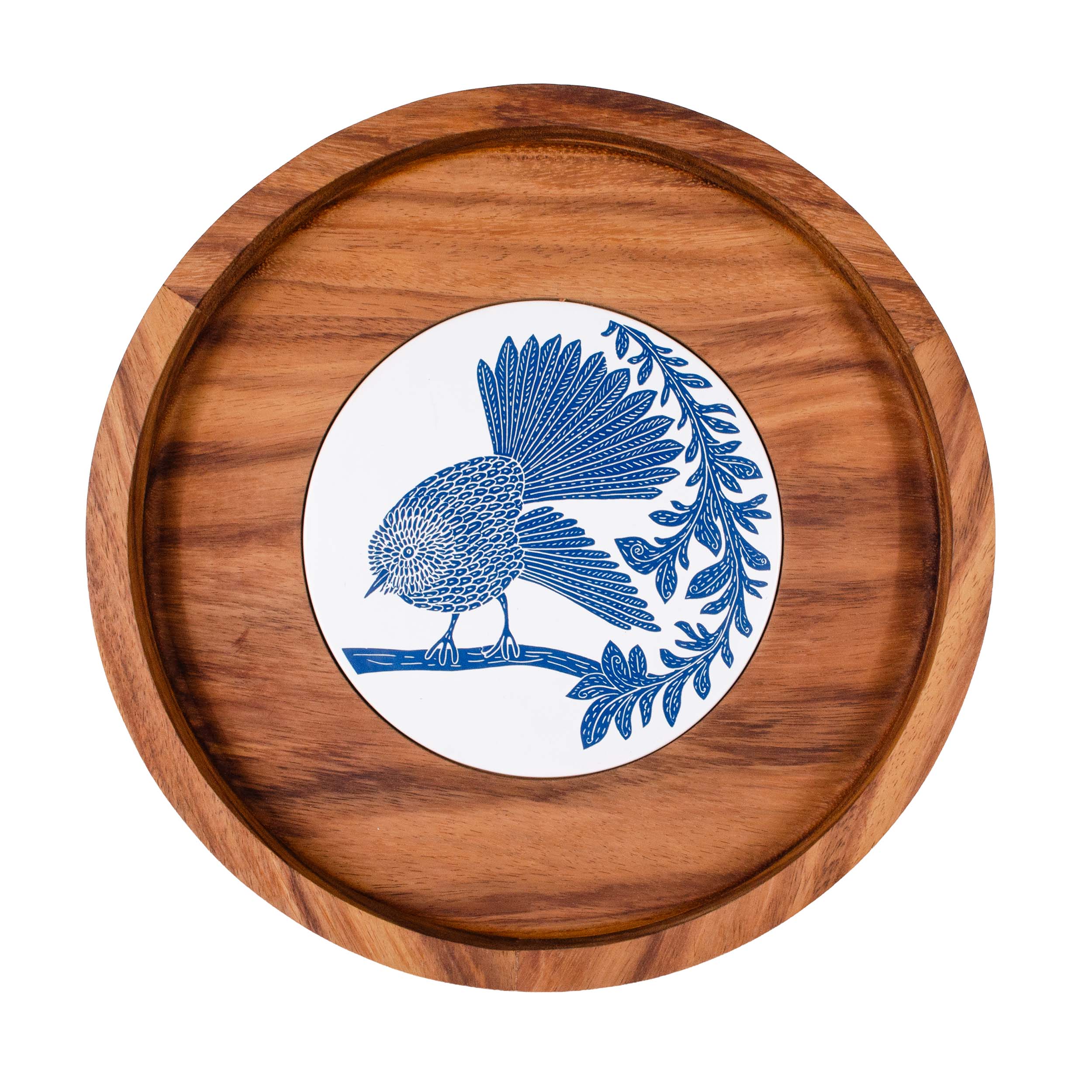 Round Olinalá Parota Solid Wood Serving Tray