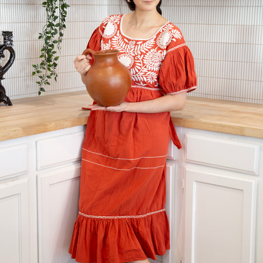 Carranza Short Sleeve Embroidered Dress