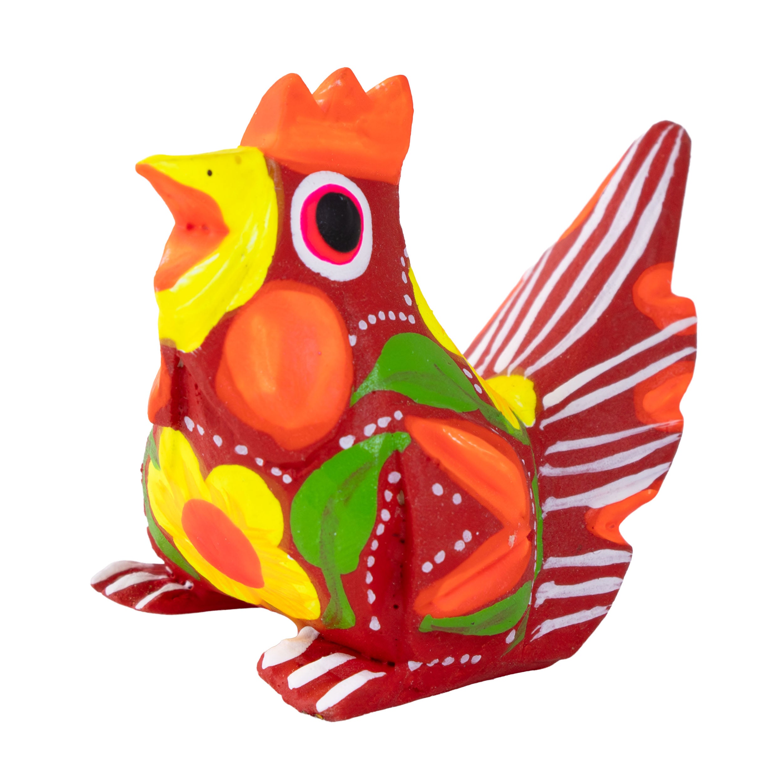 Hand Painted Chicken Wooden Figurine
