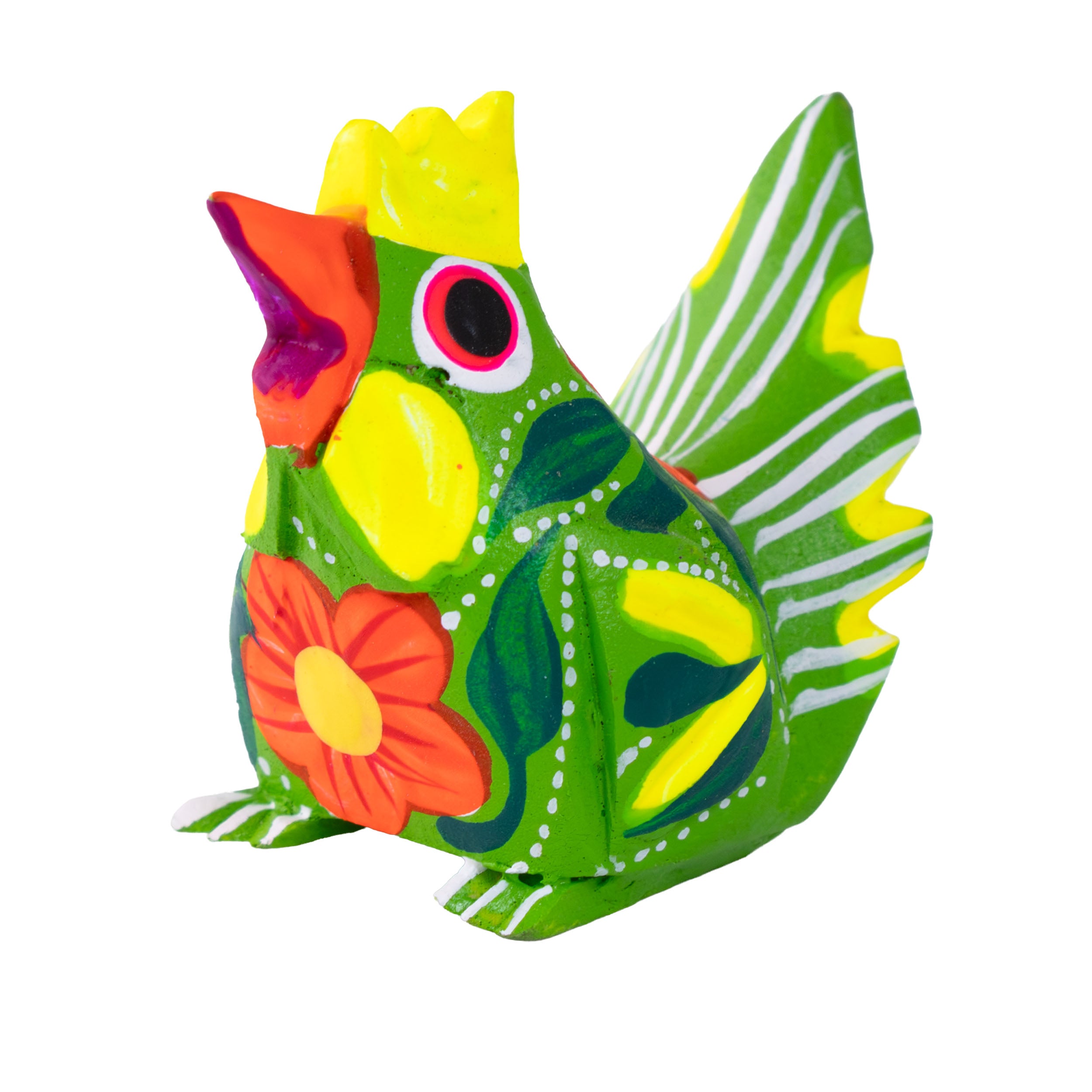 Hand Painted Chicken Wooden Figurine | Lolo Mexican Mercadito