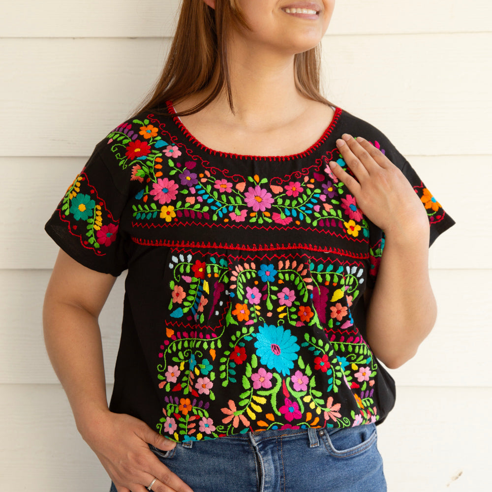 Chilac Embroidered Mexican Blouse