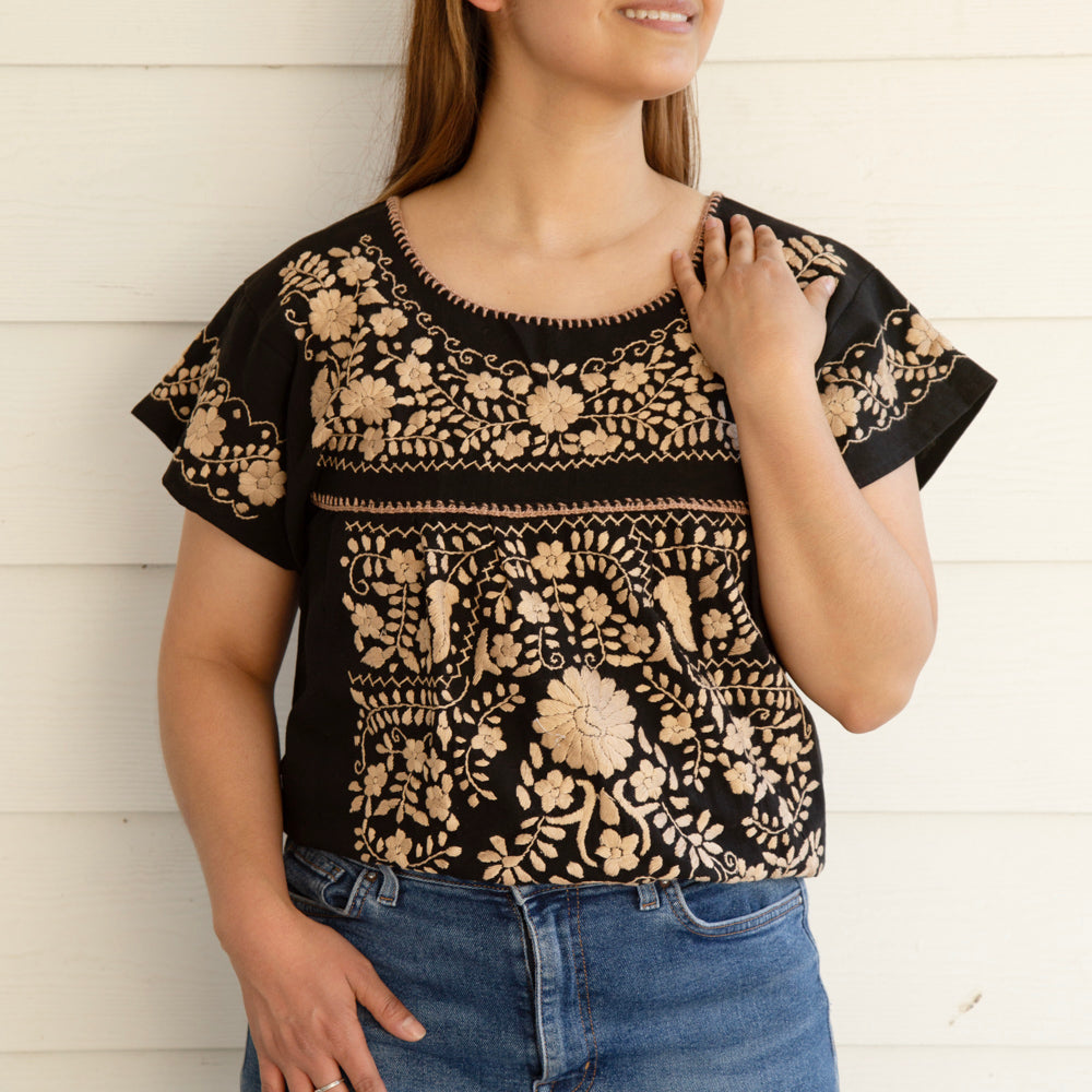 Chilac Embroidered Mexican Blouse
