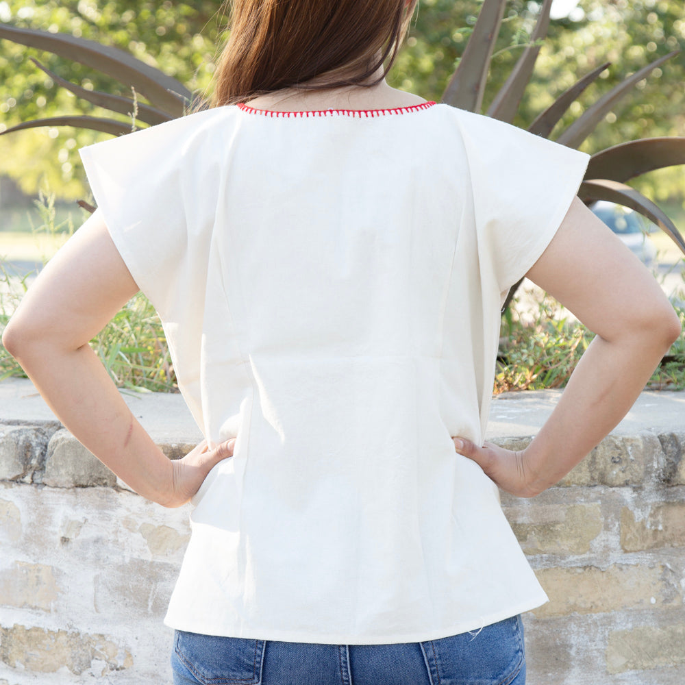 Muñequitos de Chilac Embroidered Huipil Blouse