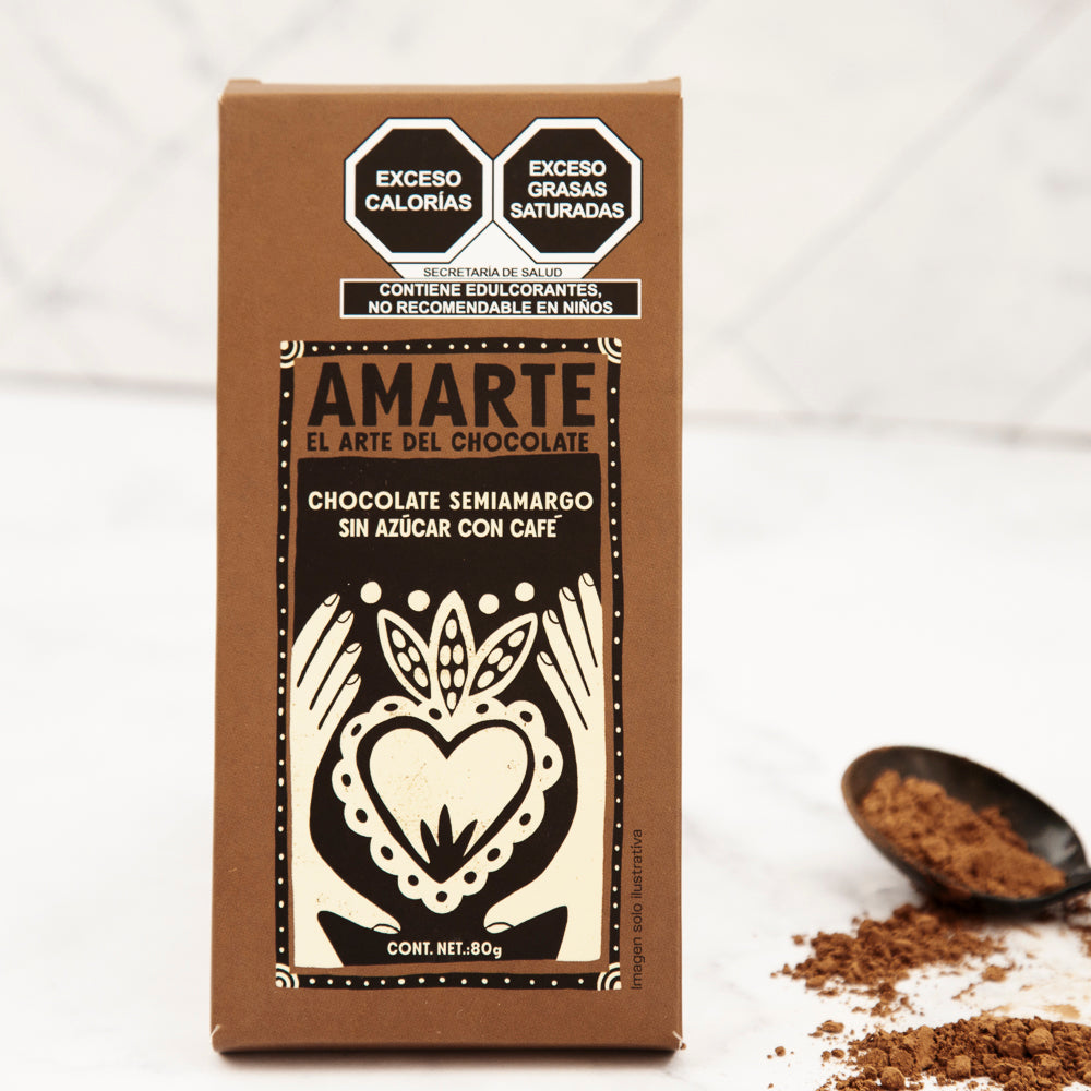 Smooth 80% Dark Chocolate Bar with Coffee Beans and No Sugar