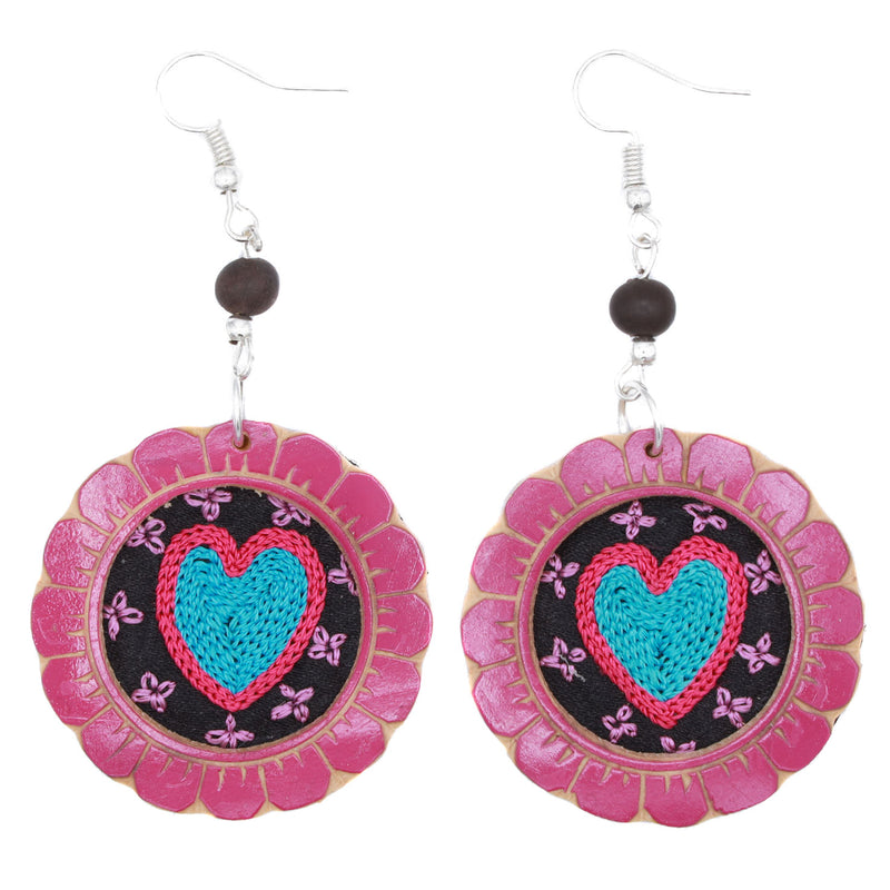 Jícara Carved and Embroidered Earrings