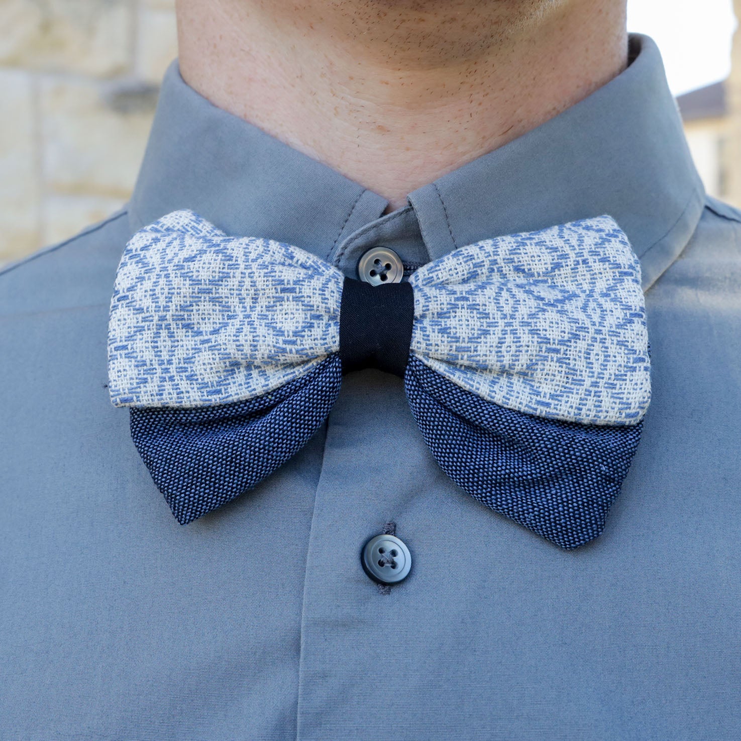Artisanal Clip-on Fabric Bow Tie