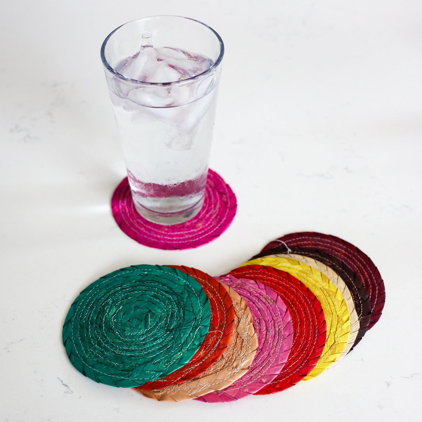 Handwoven Natural Palm Coasters