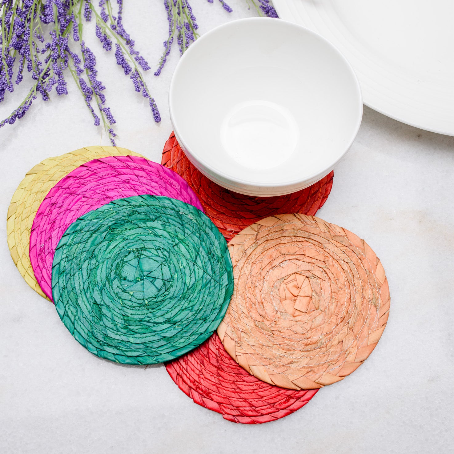 Handwoven Natural Palm Coasters