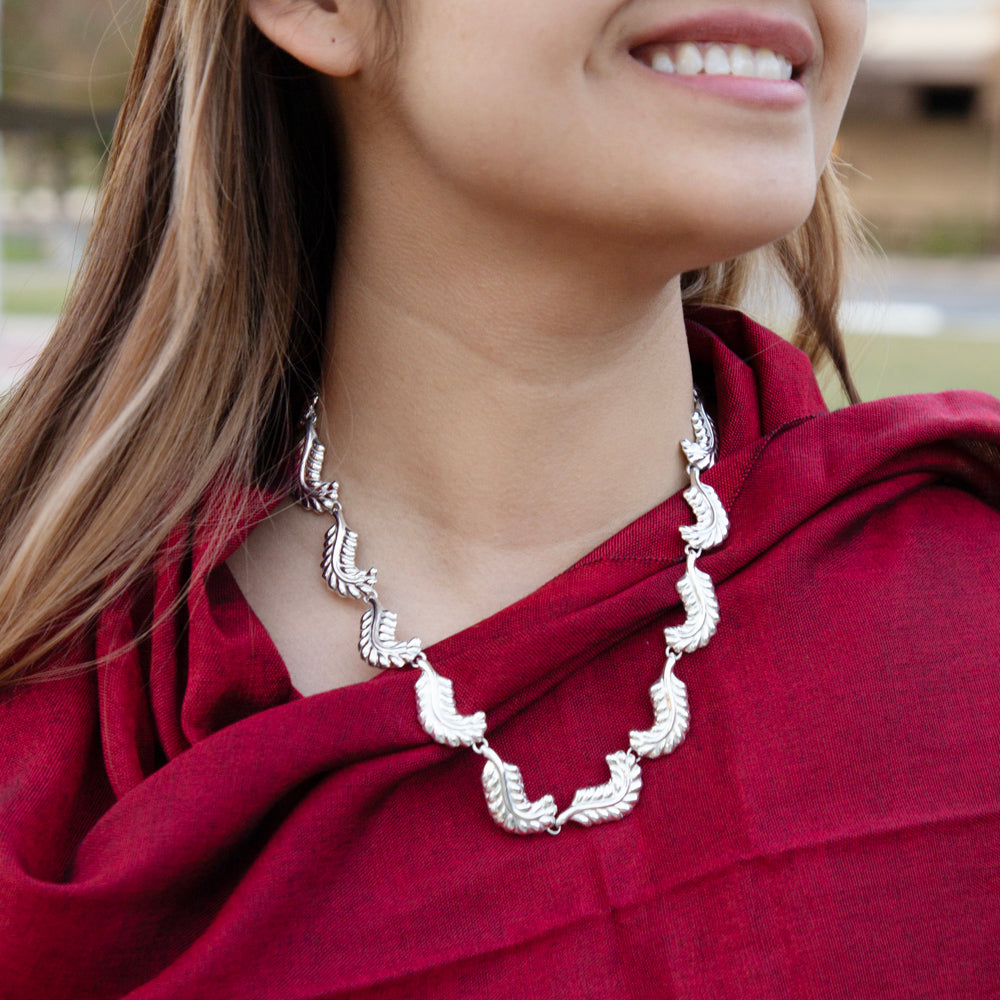 Sterling Silver Dancing Leaves Necklace
