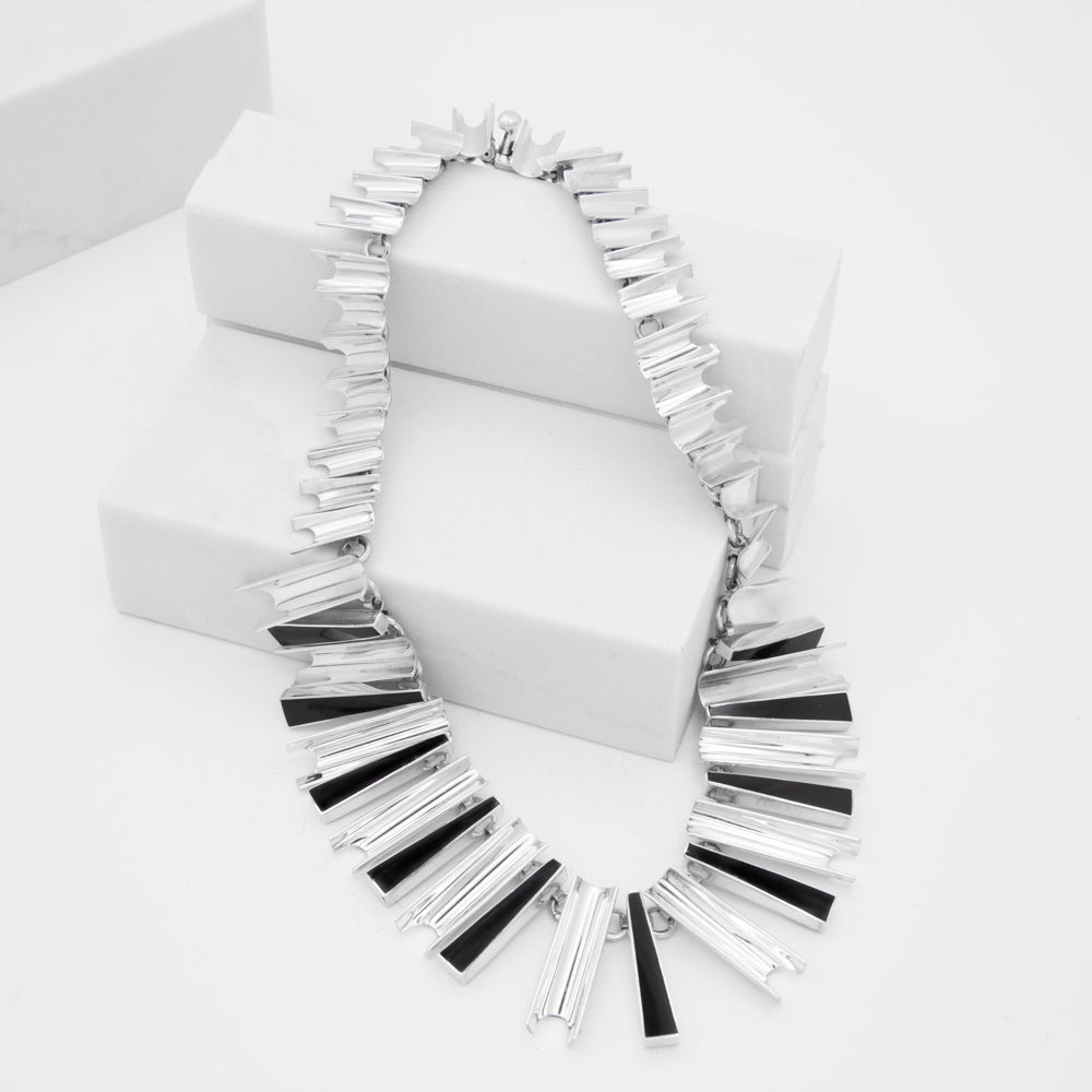 Sterling Silver Chimes Black Onyx Necklace