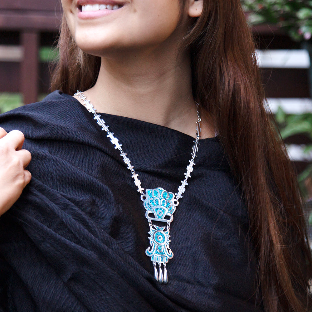 Sterling Silver Sky's Teardrops Faux Turquoise Necklace