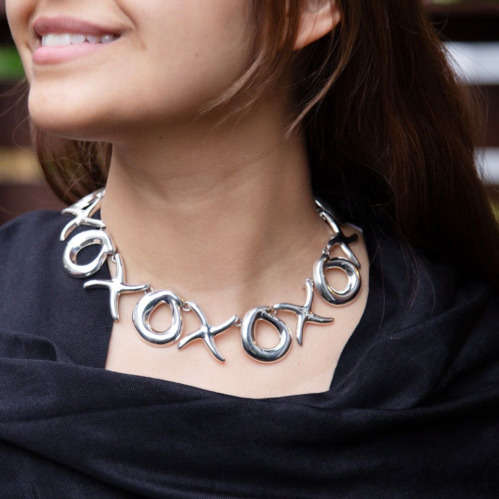 Sterling Silver XOXO Necklace