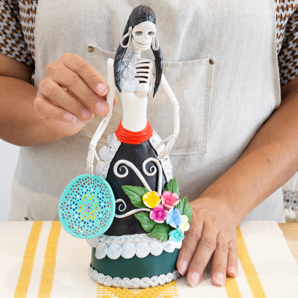 Adelita Catrina Clay Sculpture