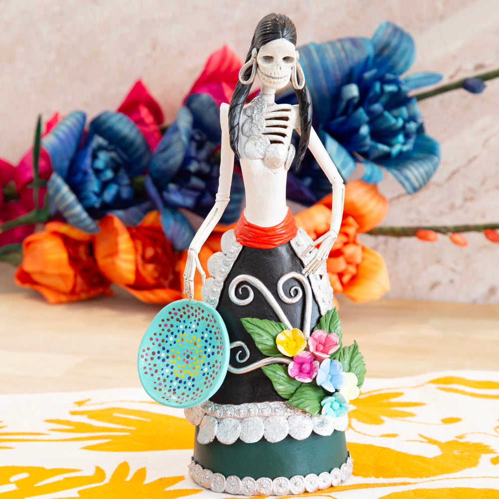 Adelita Catrina Clay Sculpture