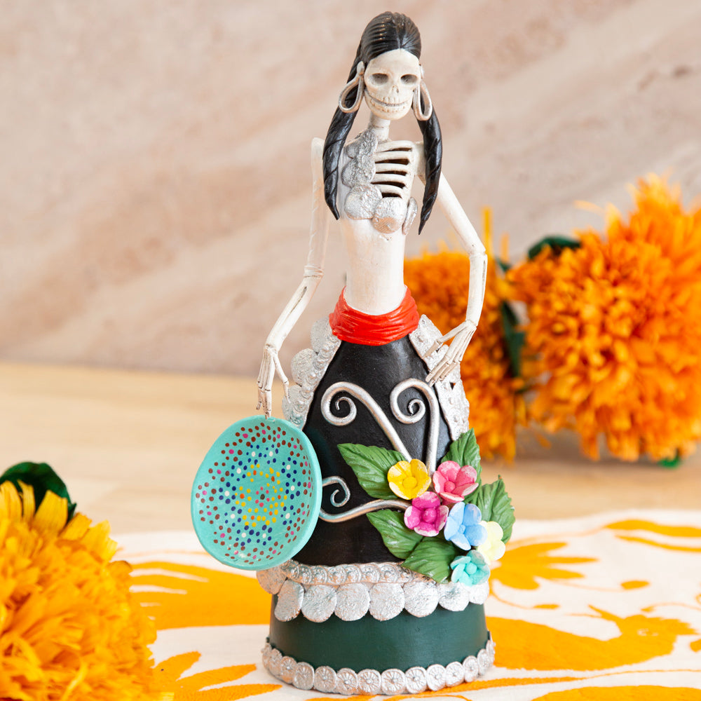 Adelita Catrina Clay Sculpture