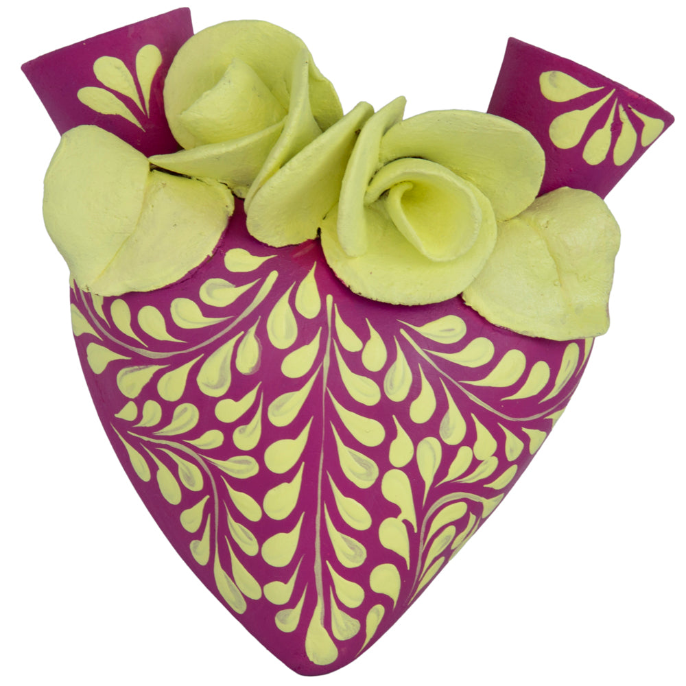 La Flor - Mexican Hand-Painted Hearts