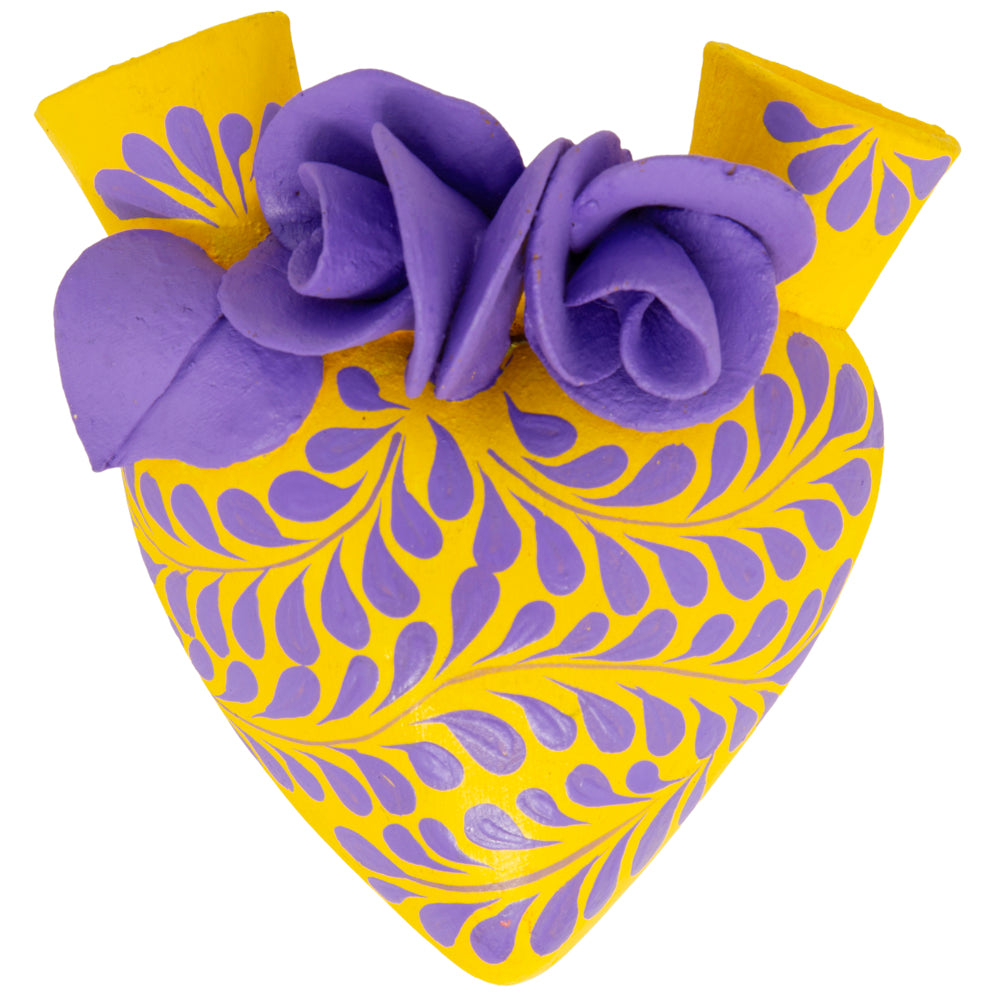 La Flor - Mexican Hand-Painted Hearts